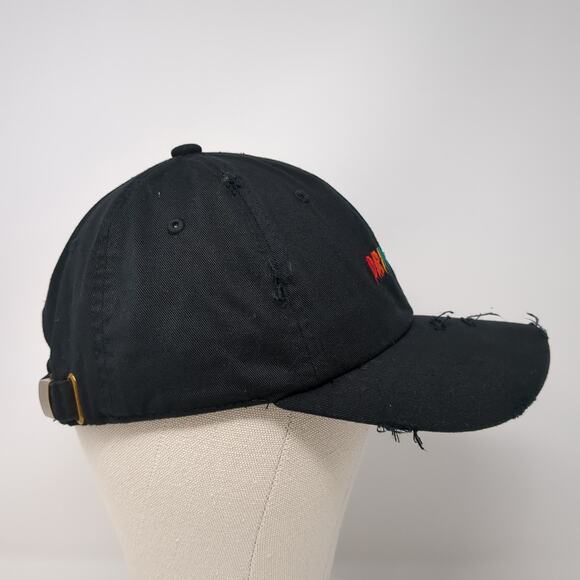 Drippin' Slideback Baseball Cap Black One Size Embroidered Distressed Mu:ka: - Picture 5 of 10